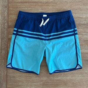 Fair Harbor Boys’ Blue Stripe Swim Trunks Shorts